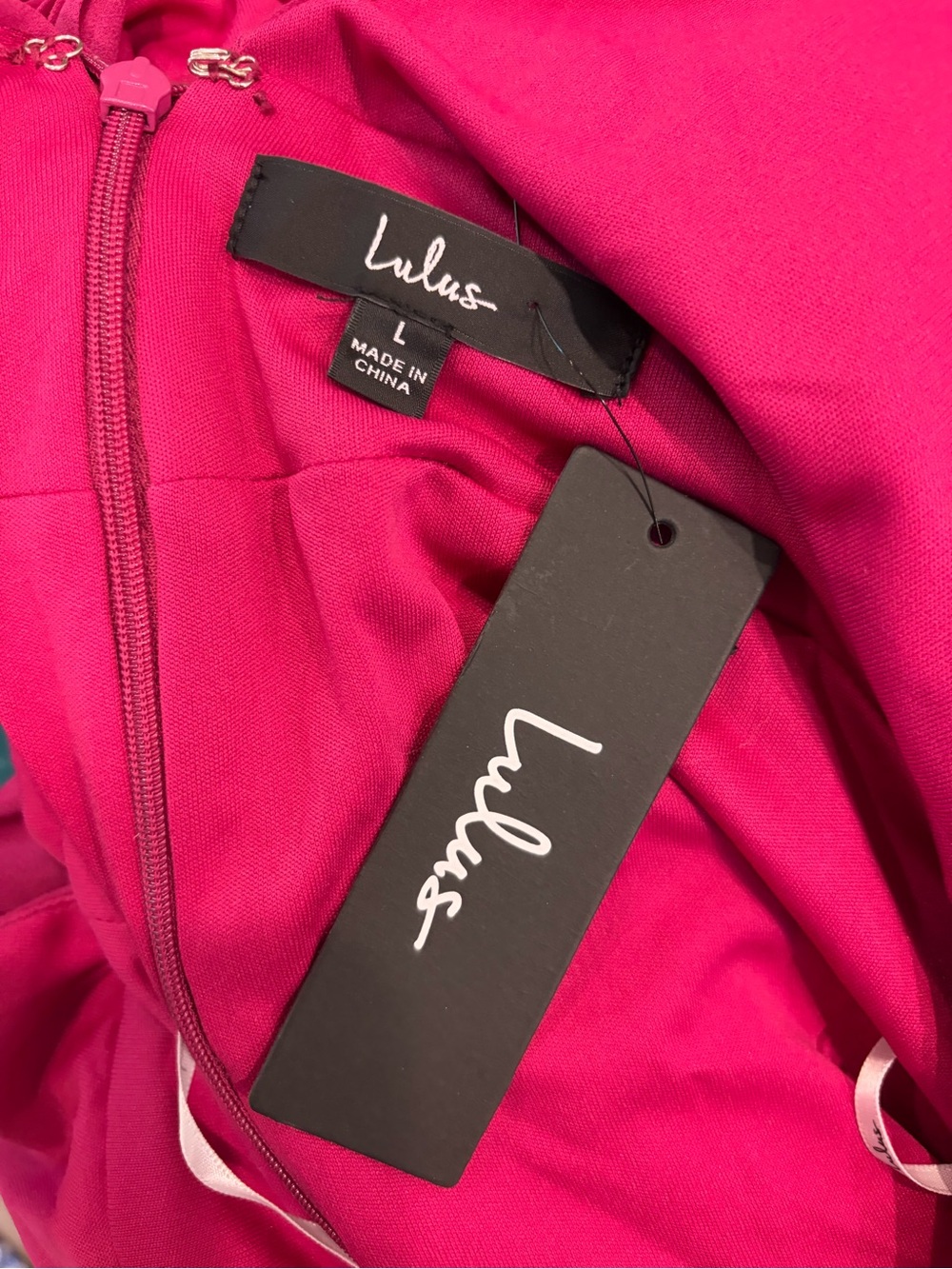 NWT LULU’S Heavenly Hues Magenta Maxi Dress Plunge Chiffon Gown - Picture 8 of 9